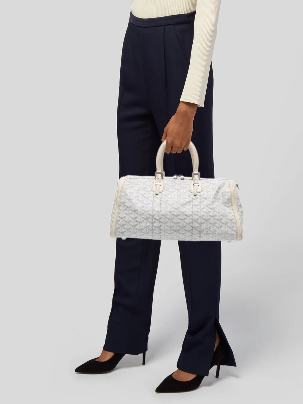 Goyard Croisiere 35” Duffel/Hand Bag in white 2006 - Picture 17 of 17